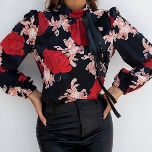 Floral print long sleeve top - Picture 3 of 6